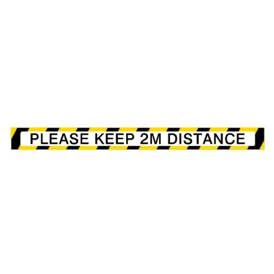 3 inches x 24 inches Keep social distance 6ft apart reflective warning sign sticker for Shopping mall Subway or glass wall