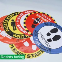 removable waterproof keep your distance social distancing floor stickers